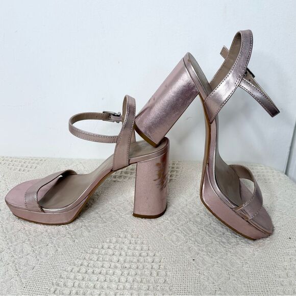 Mix No. 6 Sundra Sandal Metallic Pink Platform Heels - Picture 7 of 12